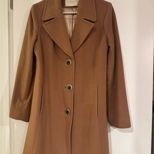 Fleurette Elegant Tan Wool Coat